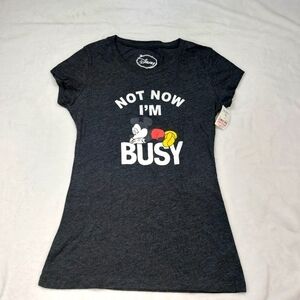 DISNEY WOMEN'S GRAY MICKEY MOUSE ROUND NECK SHORT SLEEVE T-SHIRT SIZE MEDIUM NWT